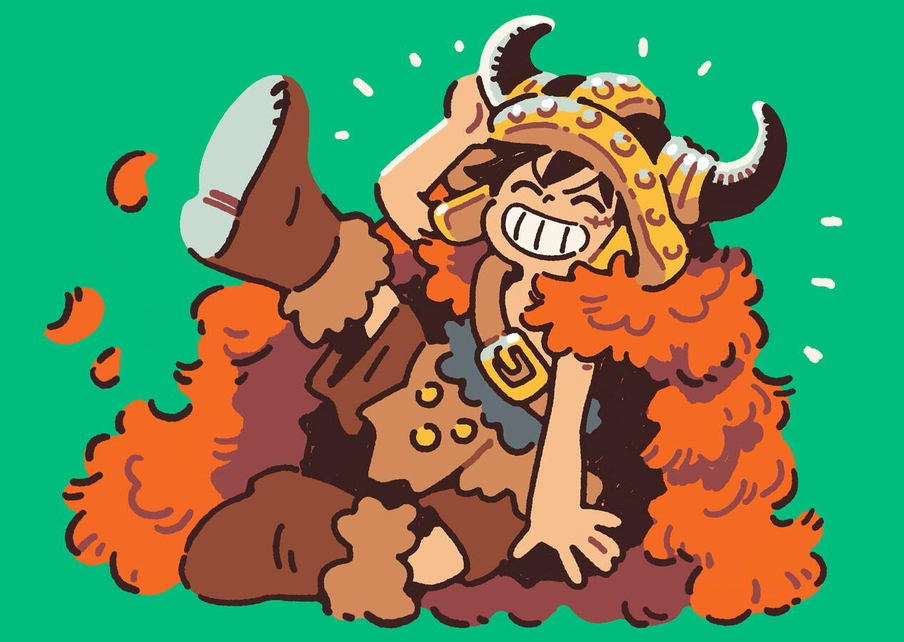 king of the vikings - fanart focus on bold lines, procreate doodle