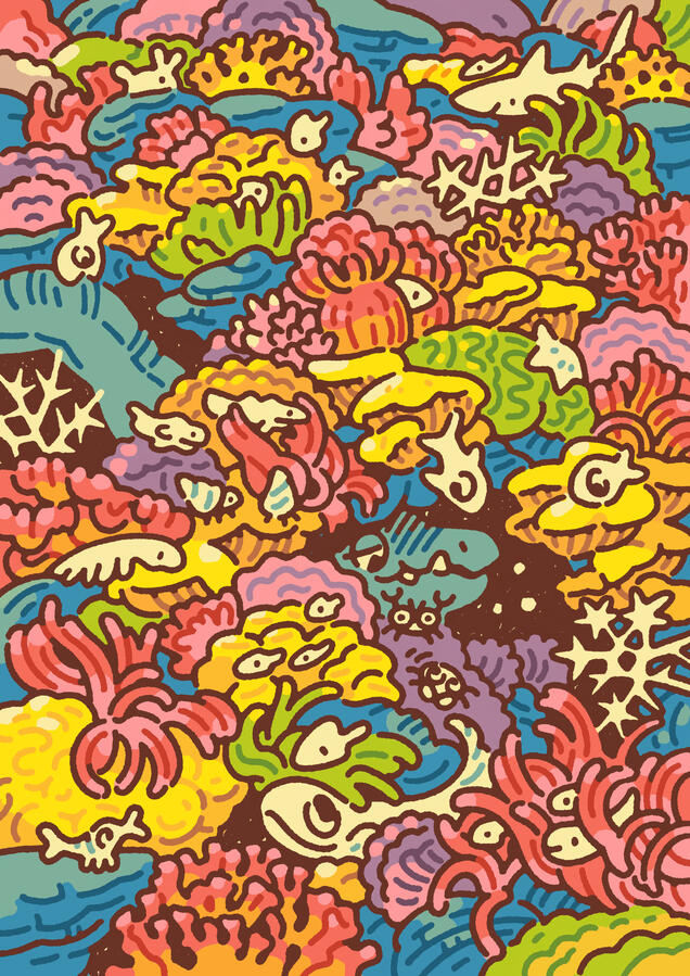 The reef - original illustration, done in procreate
